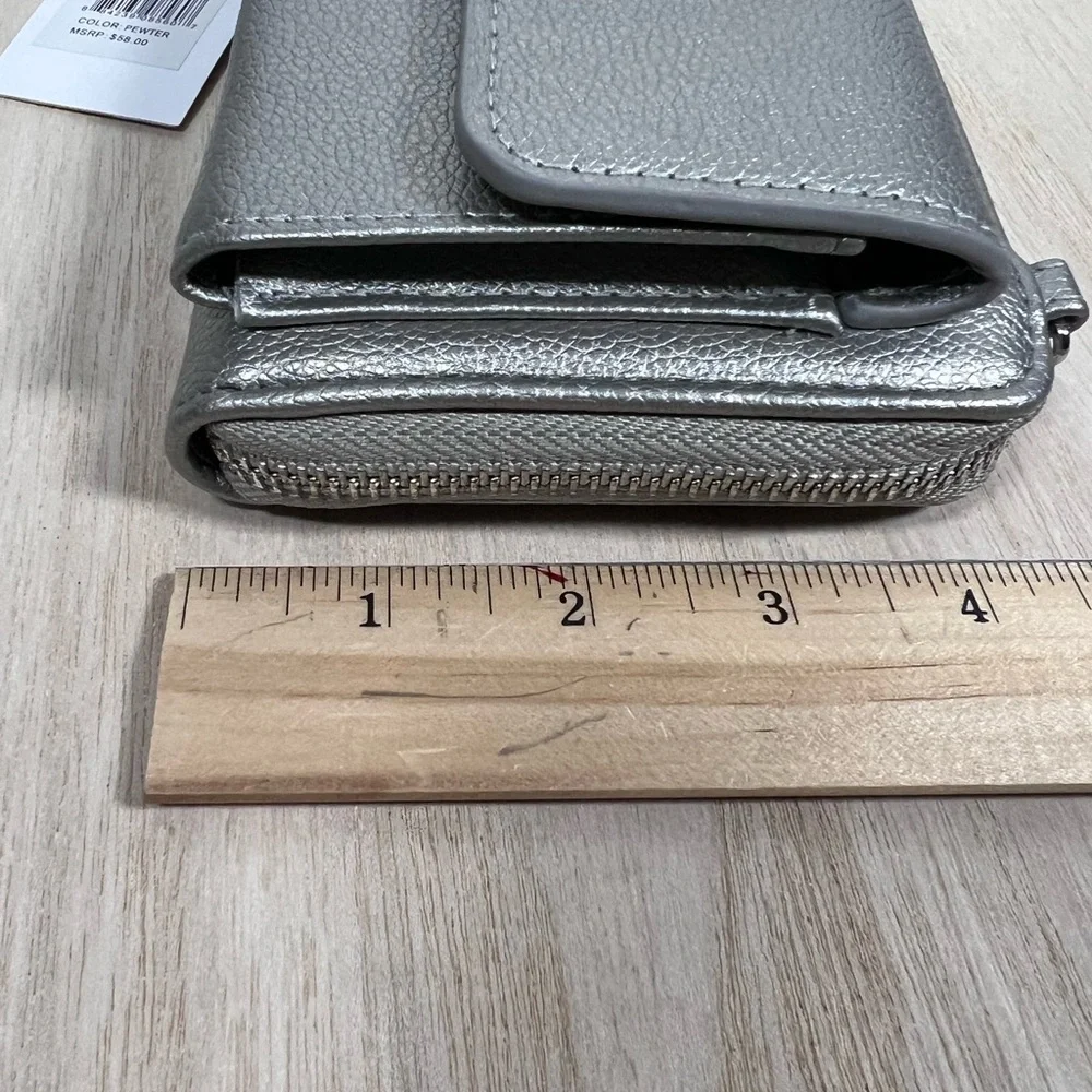 Christian Lacroix Blake Pebble Flap Zipper Wallet Wristlet